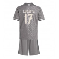 Camisa de Futebol Real Madrid Lucas Vazquez #17 Equipamento Alternativo Infantil 2024-25 Manga Curta (+ Calças curtas)